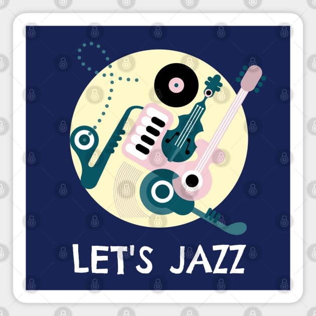 Modern Let's Jazz musician Magnet by DeliriousSteve